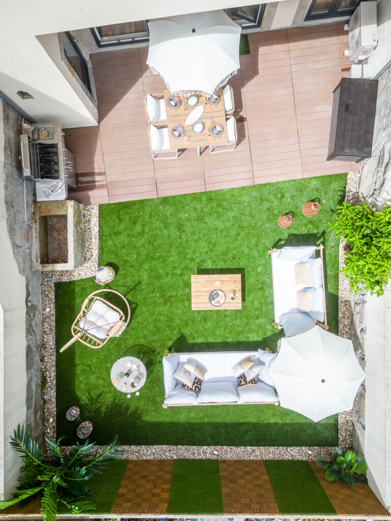 Fotografia de arquitectura para alojamento local captada com drone